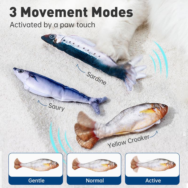3-Pack Floppy Fish Cat Toys