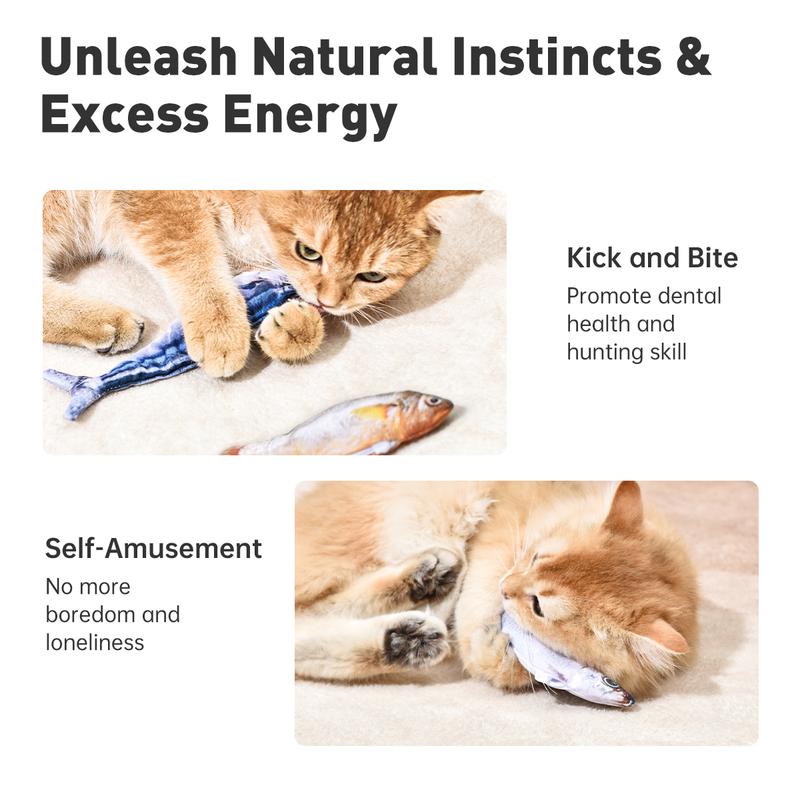 3-Pack Floppy Fish Cat Toys