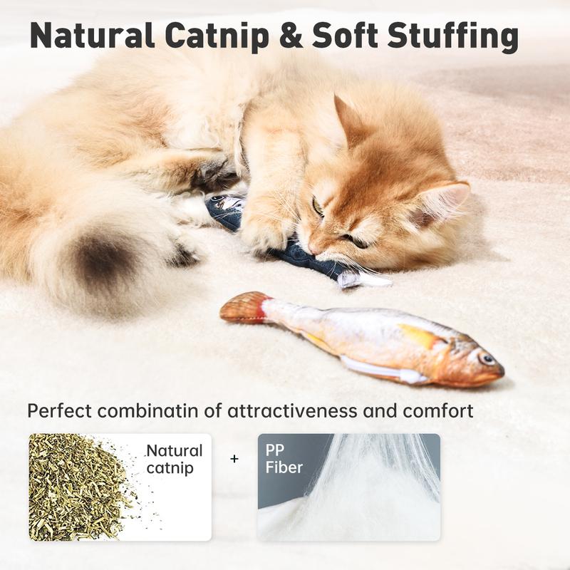 3-Pack Floppy Fish Cat Toys